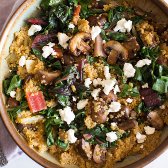 Quinoa Salad with Swiss Chard and Goat Cheese