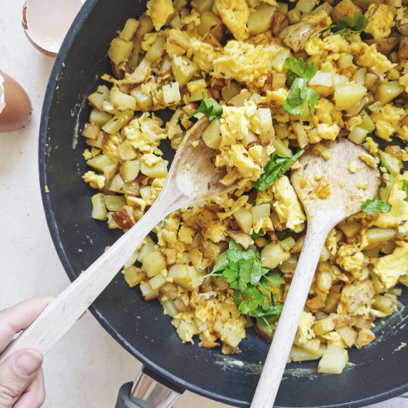 Breakfast Potatoes with Scrambled Eggs
