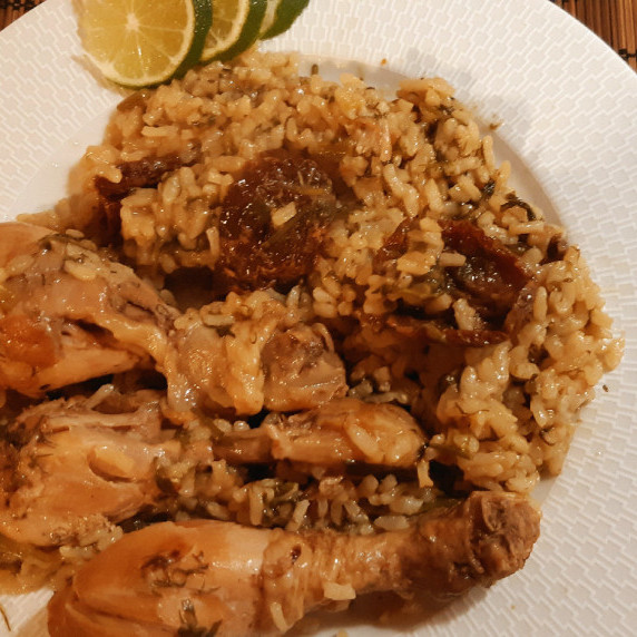 Risotto with chicken and lime