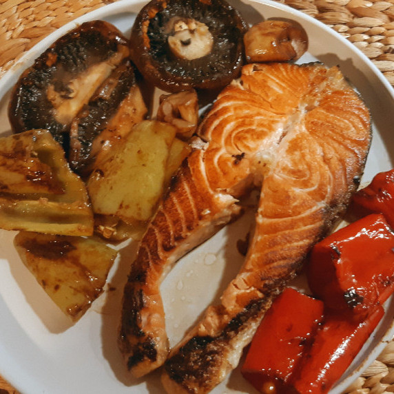 Roasted Salmon with vegetables