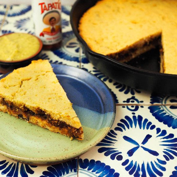 Mexican Tamale Pie (Tamal De Cazuela) with Black Bean Filling