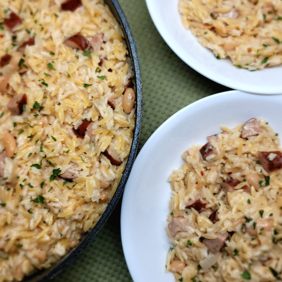 30 Minute Sausage, Pasta & Rice