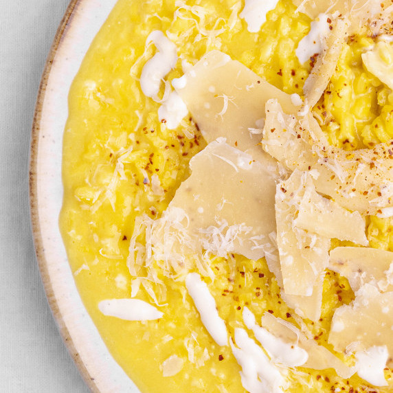 saffron cheese risotto still life
