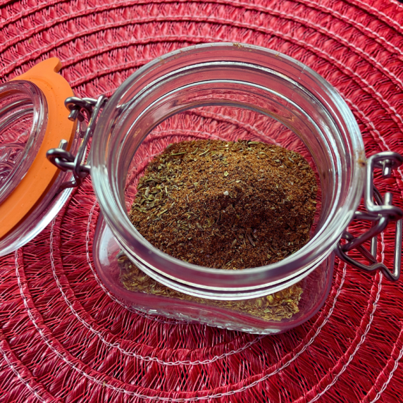 spice mix in a glass jar