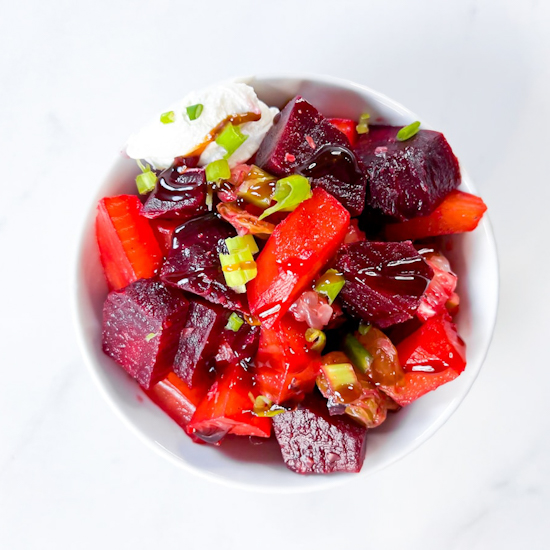 Beet salad with goat cheese.