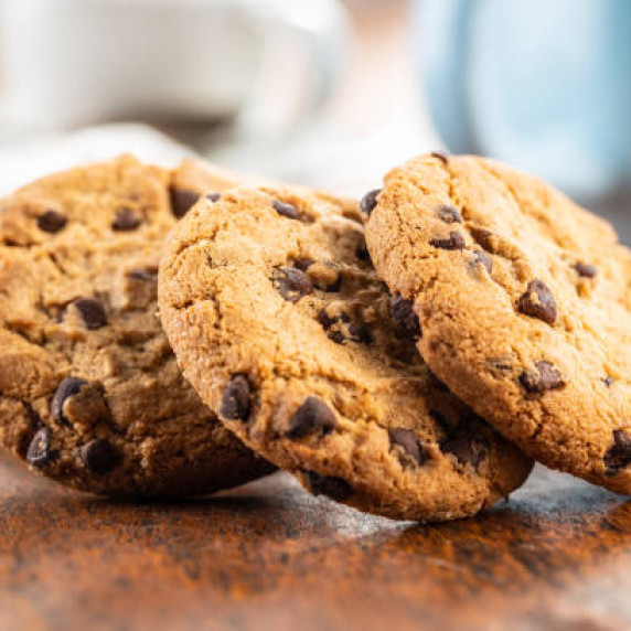 Stack of soft and chocolate chip cookies