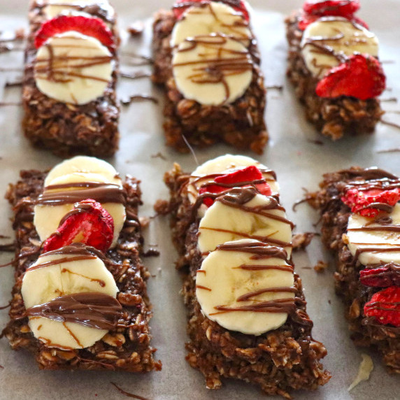 Baked Oatmeal Bars with Banana's and Nutella
