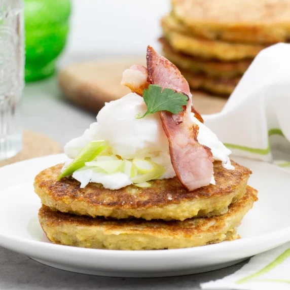 potato pancakes with poached egg