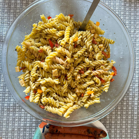 Homemade Italian Pasta Salad with Italian Vinaigrette Dressing