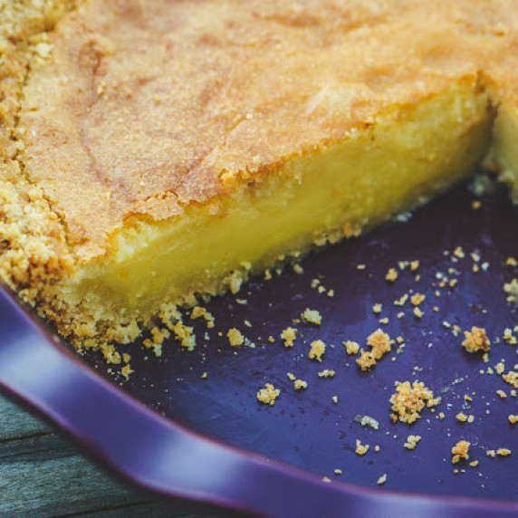 Buttermilk Pie & Pomegranate Cranberry Compote