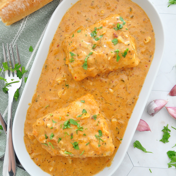 Fish Fillets in CREAMY Paprika Sauce
