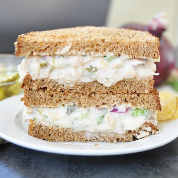 CREAMY Dill Pickle White Bean Sandwich