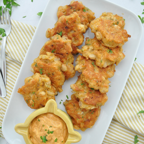 CRISPY White Bean Tuna Fritters