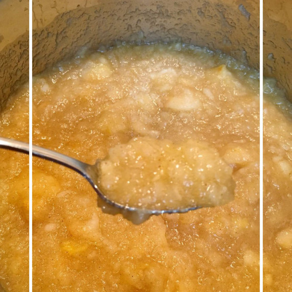 kettle of homemade applesauce