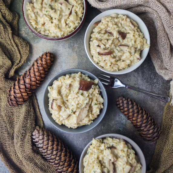 Creamy mushroom rice with porcini