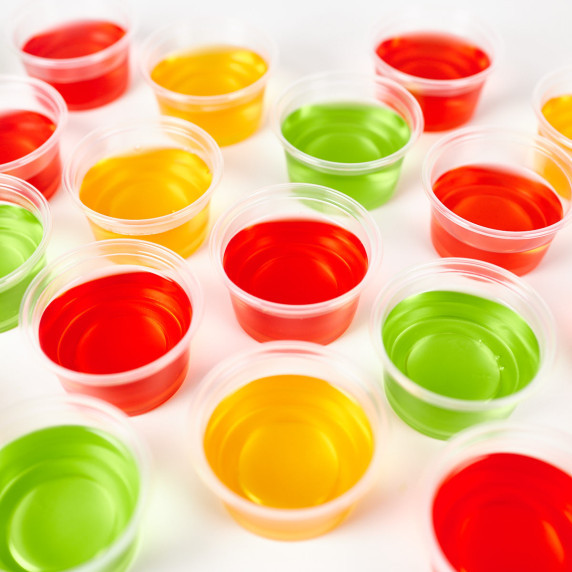 Colorful jello shots.