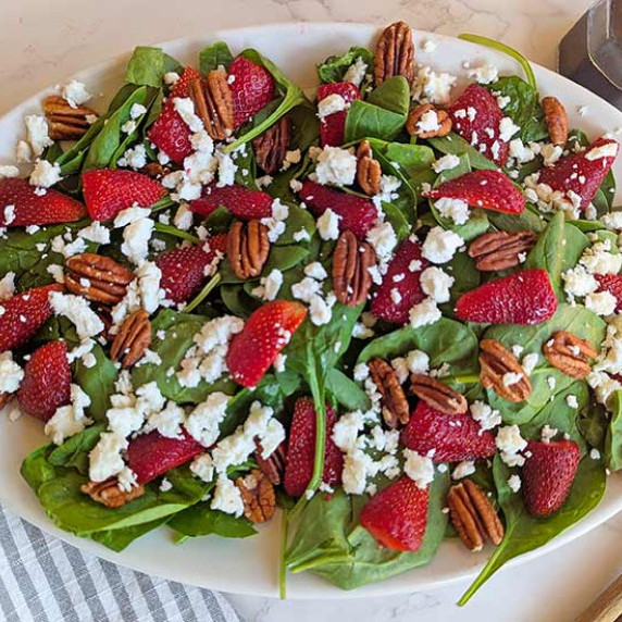 Spinach and Strawberry Salad with Feta
