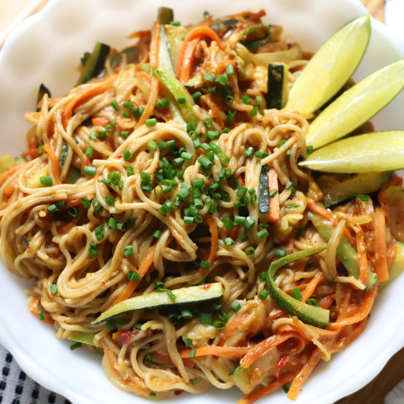 Vegetable Ramen Pad Thai in a bowl
