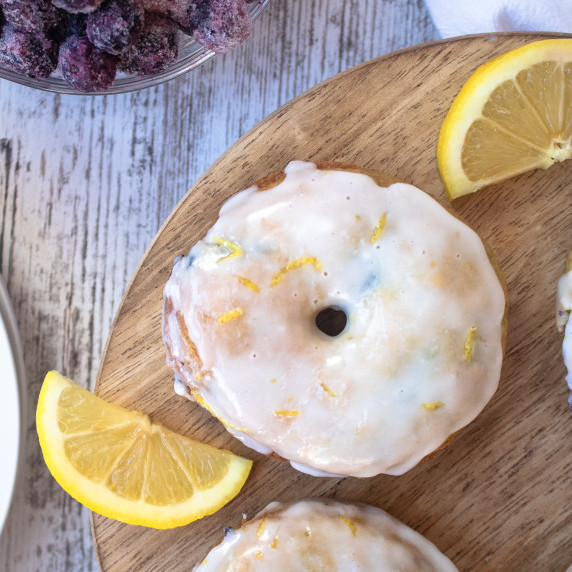 lemon donut on a wooden table