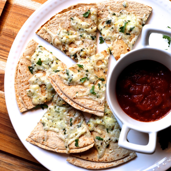 Tortilla Garlic Bread on a plate