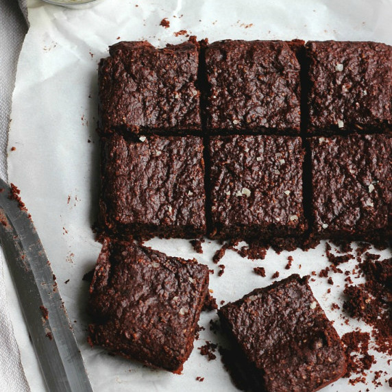 Sesame + Sea Salt Dark Chocolate Brownies