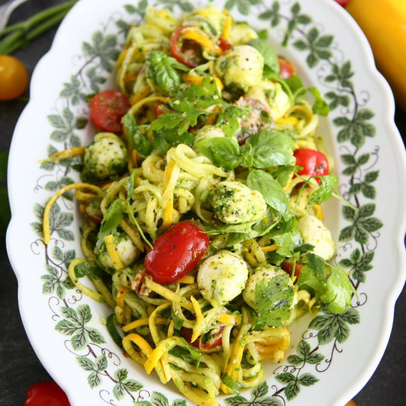 Zucchini with Mozzarella and Pesto