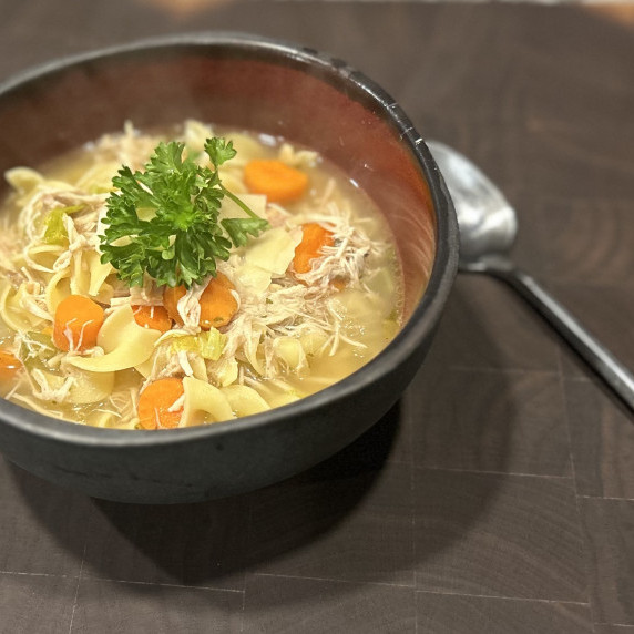 Homemade chicken noodle soup