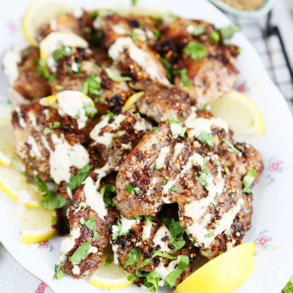 Za'atar Chicken with Lemon Tahini Sauce