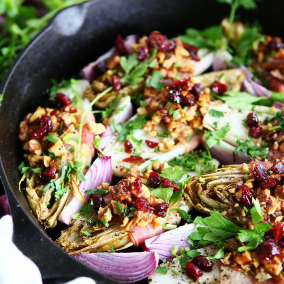 Roasted Belgian Endive with Bacon and Walnuts