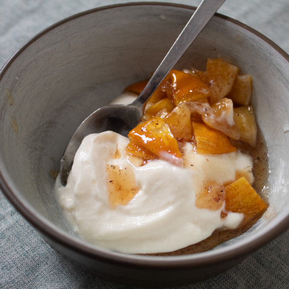 Stewed meyer lemons are perfect over yogurt.