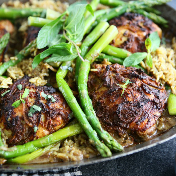 One Pan Butter Chicken and Rice Bake