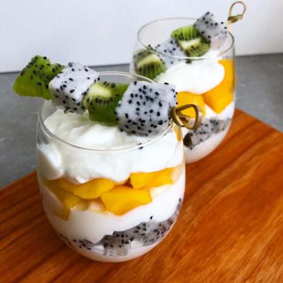 Layered Greek Yogurt with Dragon Fruit