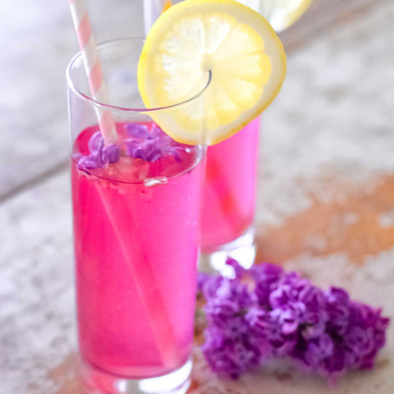 Lilac lemonade on the table