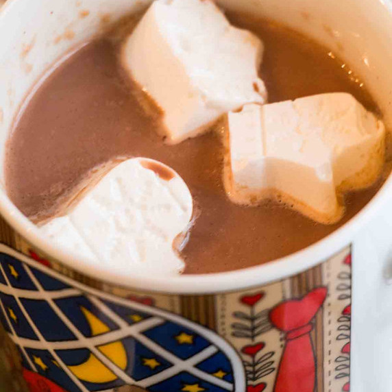Artisanal Marshmallow Hearts and Mittens in cocoa