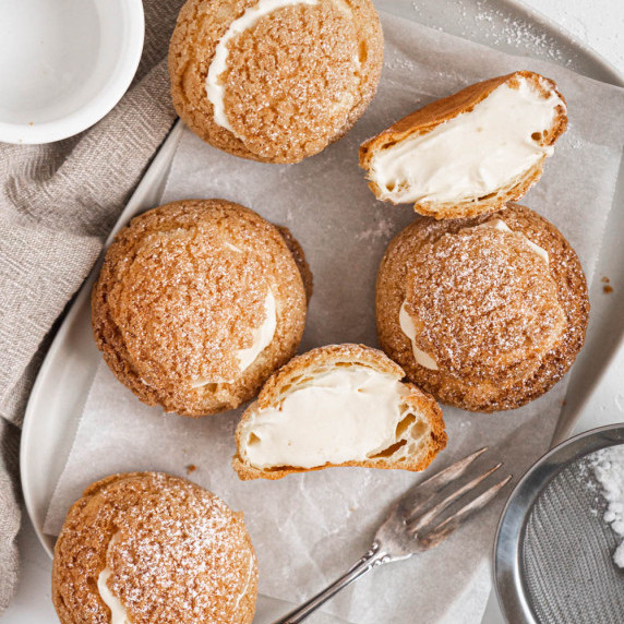 Cookie chox pastry filled with lightened custard pastry cream