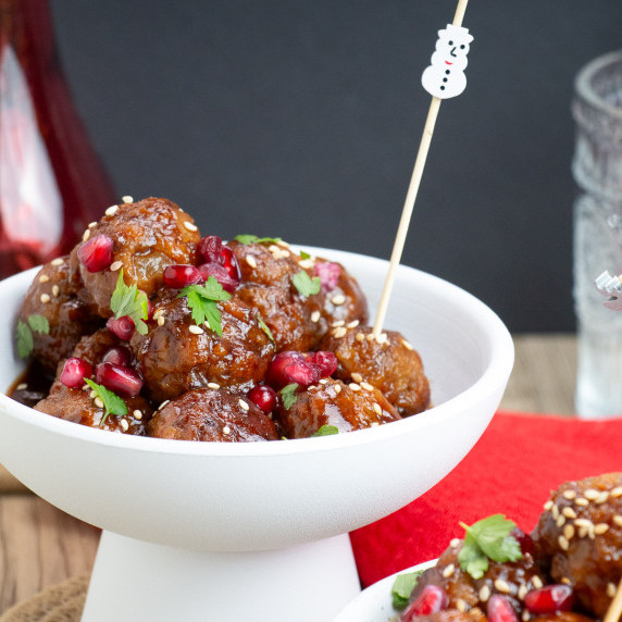 pomegranate glaze meatballs
