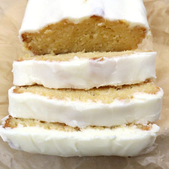 Starbucks copycat lemon bread on parchment paper