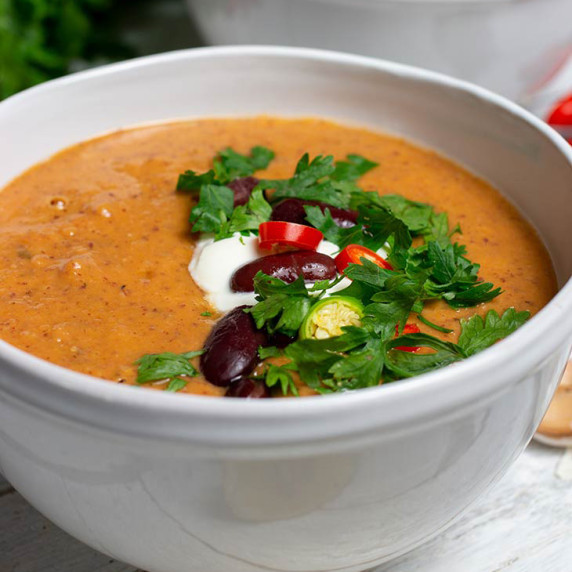kidney bean soup in bowls