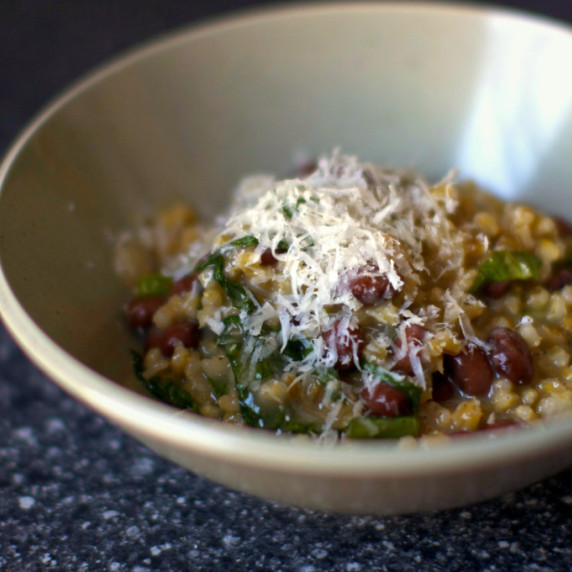 Barley Risotto with Beans and Greens