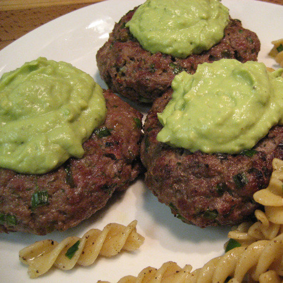 Burgers with Avocado Sauce