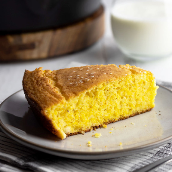 Cornbread piece on a plate