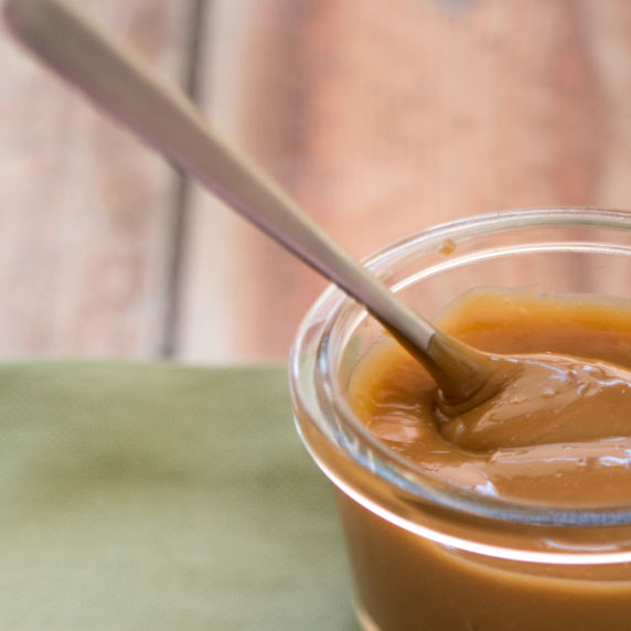 Vegan dulce de leche in a jar