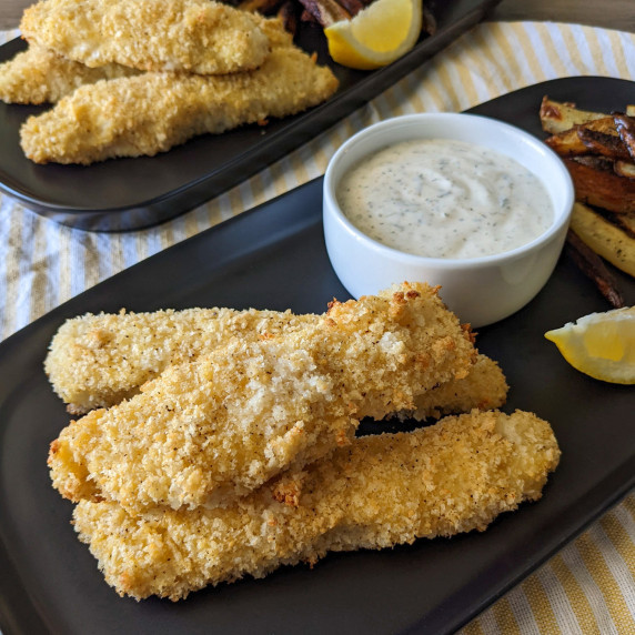 Crispy breaded fish and seasoned fries served with lemon herb aioli