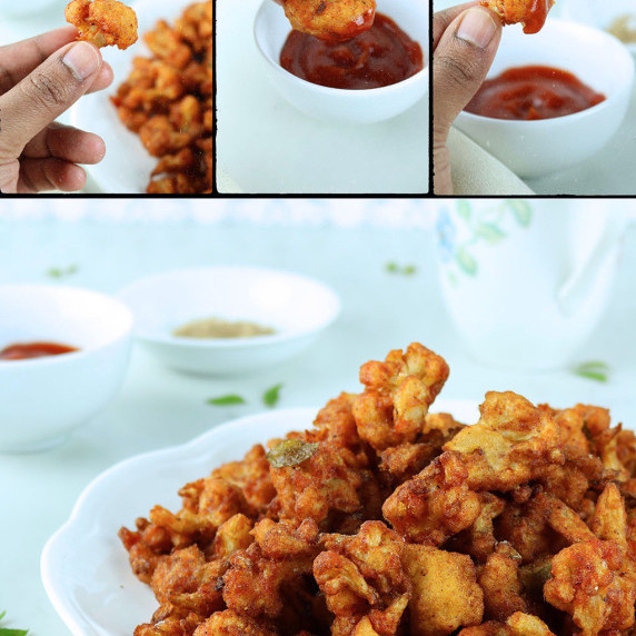 Crispy crunchy indian spiced fried cauliflowers
