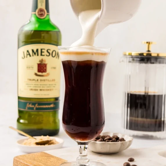 Irish Coffee topped with cream