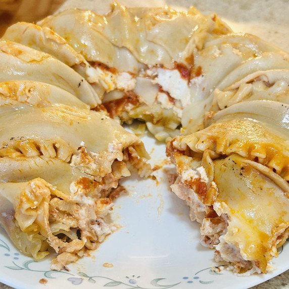 Gluten free bundt pan lasagna aka lasagna ring