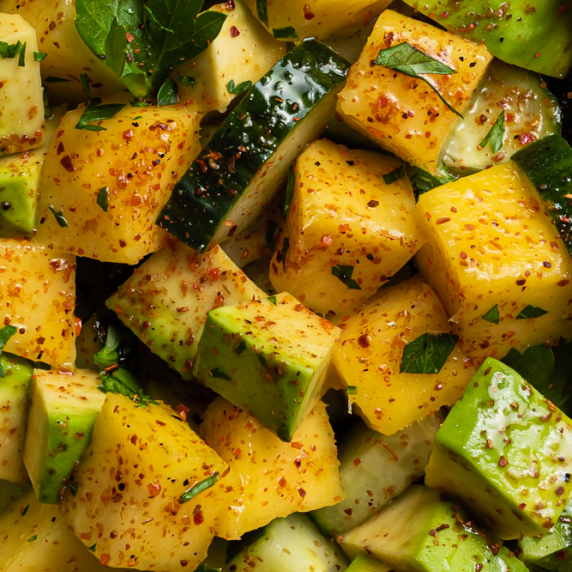 Flavorful Mango Cucumber Salad aesthetic photo in bites
