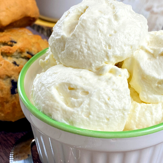 mock devonshire cream in ramekin