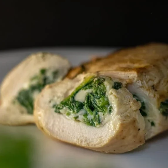 Keto Creamy Spinach and Mushroom Stuffed Chicken Breast