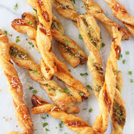 paremsan and pesto cheese straws